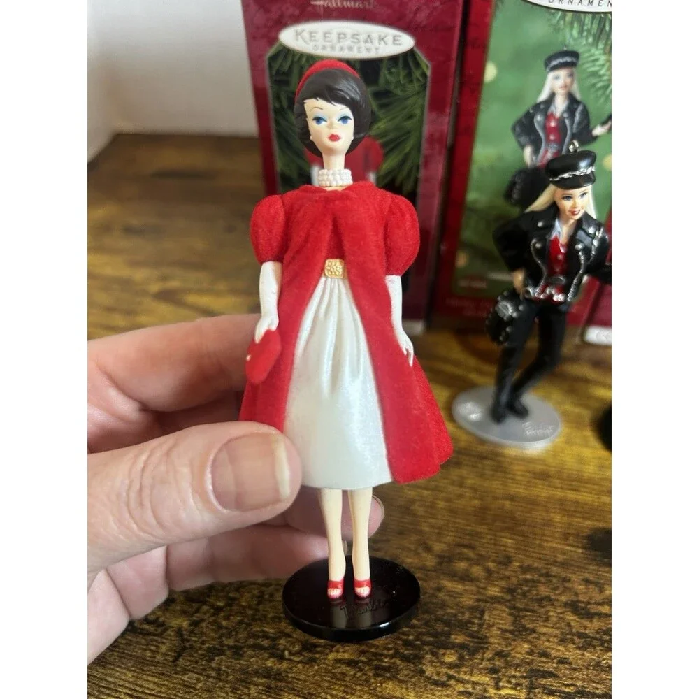 Vintage Hallmark Barbie Keepsake Ornaments Lot of 3 1990s 2000 Harley-Davidson